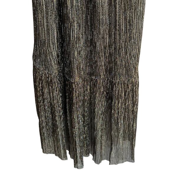 Banana Republic Metallic High-Low Dress Size 6 Gold Mix New - Picture 7 of 11